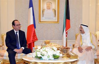 His Highness Amir meets French Pres. in Riyadh