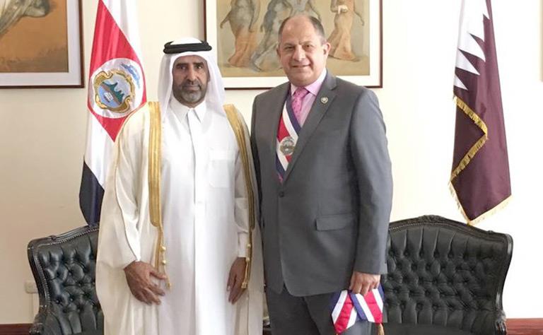 President of Costa Rica Receives Credentials of Qatari Ambassador