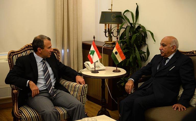  Lebanese Foreign Minister Meets Indian Counterpart
