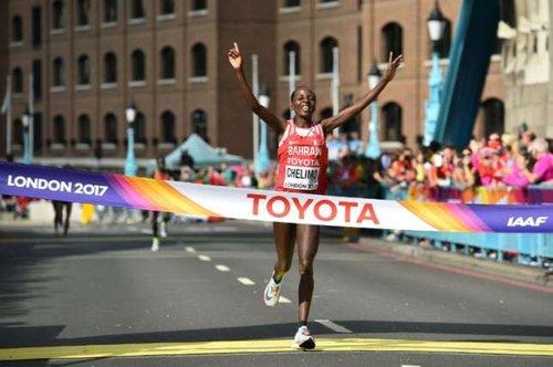 Athletics: Bahrain's Rose Chelimo wins women's world marathon