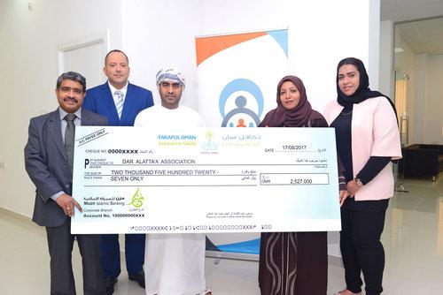 Takaful Oman donates RO2,527 to Dar al Atta'a as part of charity drive
