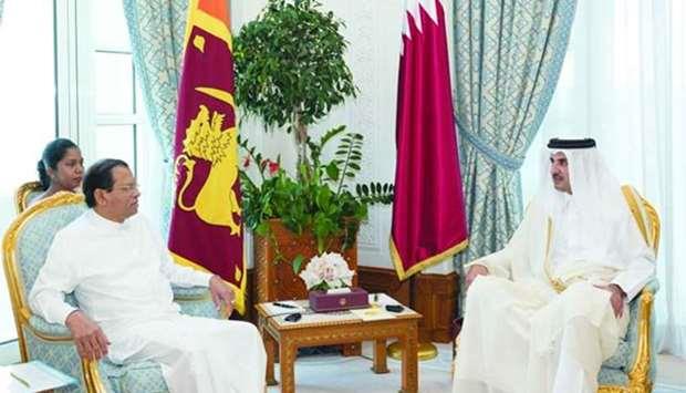 Emir and Sri Lankan president hold talks on bilateral ties