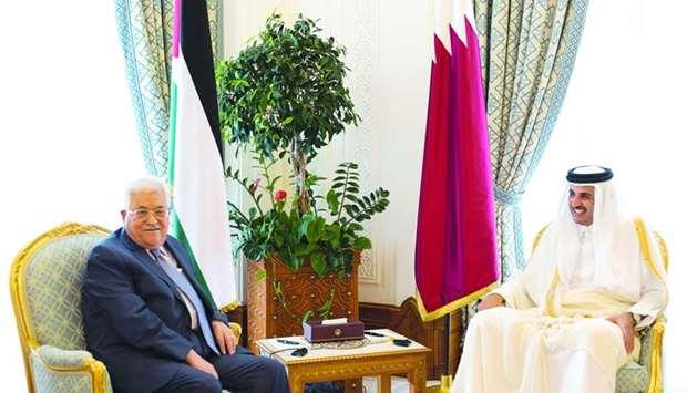 Emir, Palestine president discuss Jerusalem