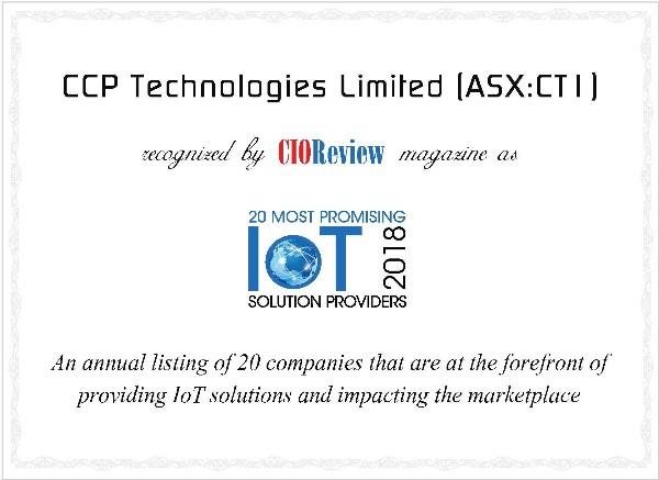 CCP named in CIOReview's Top 20 IoT Companies
