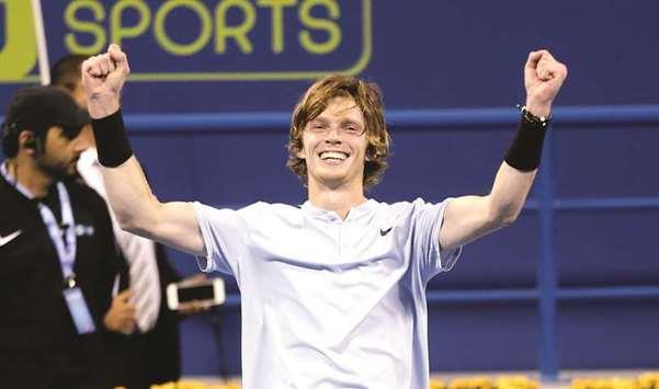 Rublev escapes match point to set up title clash with Monfils