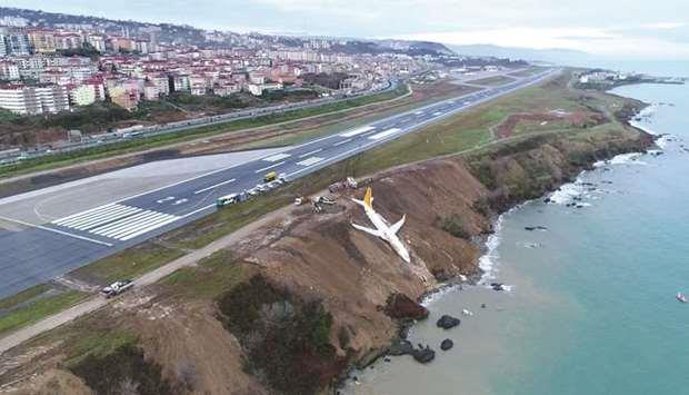 Qatar- Turkish plane goes off runway metres away from sea