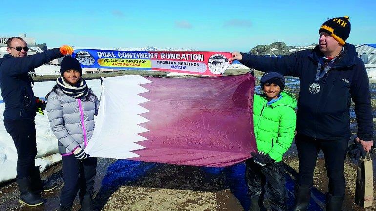 Kids from Qatar break Antarctica Marathon record
