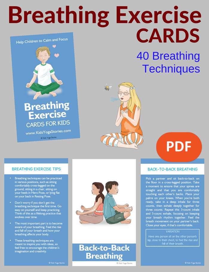 Help Children to Calm and Focus Breathing Exercise Cards for Kids 