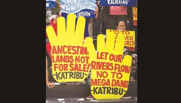 Indigenous people protest over plan for dams