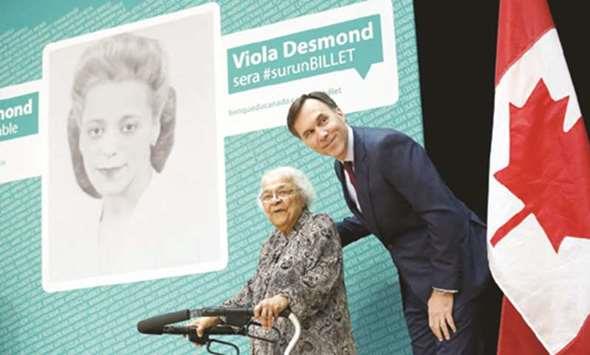 Qatar- Civil rights pioneer Desmond first Canadian woman on currency