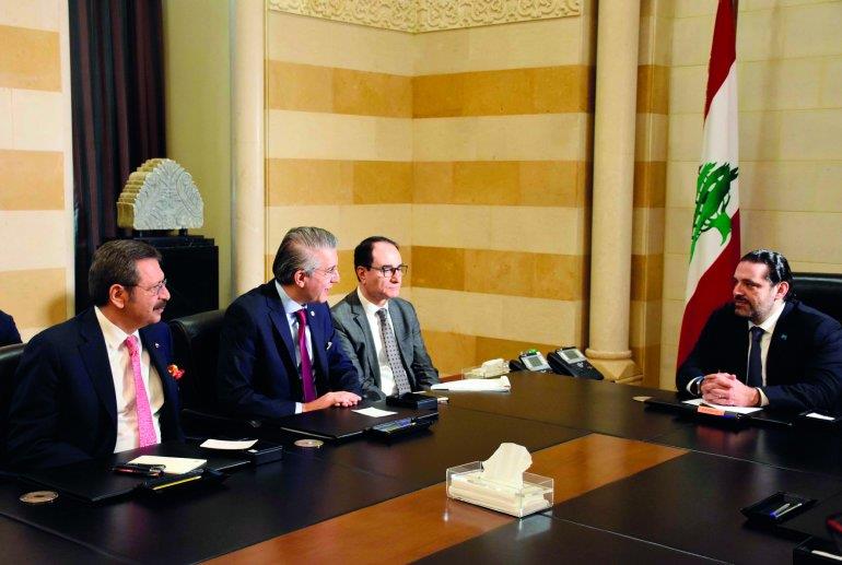 Turkish business represenatatives meet with Lebanese PM