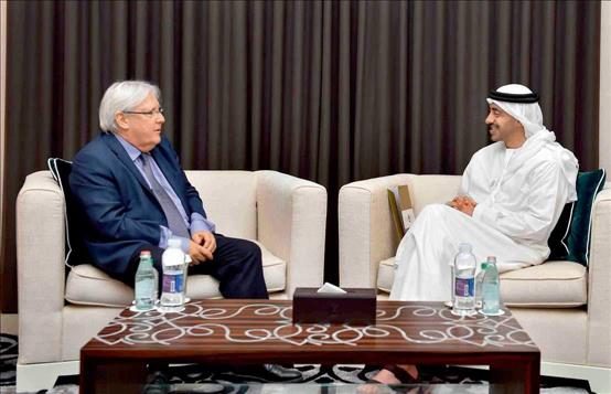 UAE- Abdullah bin Zayed receives new UN envoy to Yemen