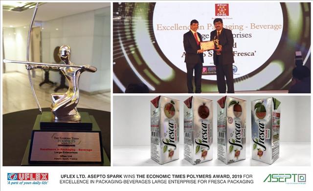 Uflex Honoured with Excellence in Packaging Beverages at The ET Polymers Awards 2019
