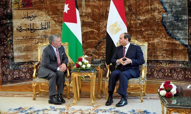King, Sisi reaffirm joint stance on Palestinian cause