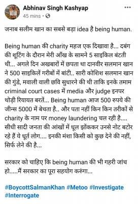 Abhinav Kashyap alleges Salman Khan's Being Human is a money ...