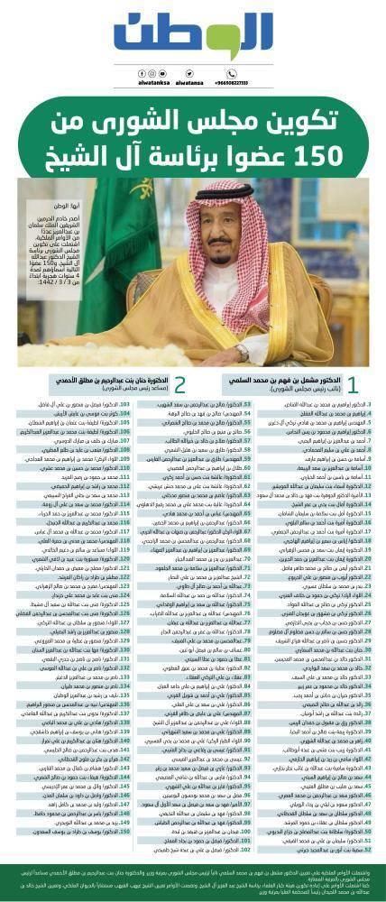 تكوين مجلس الشورى من 150 عضوا برئاسة آل الشيخ Menafn Com