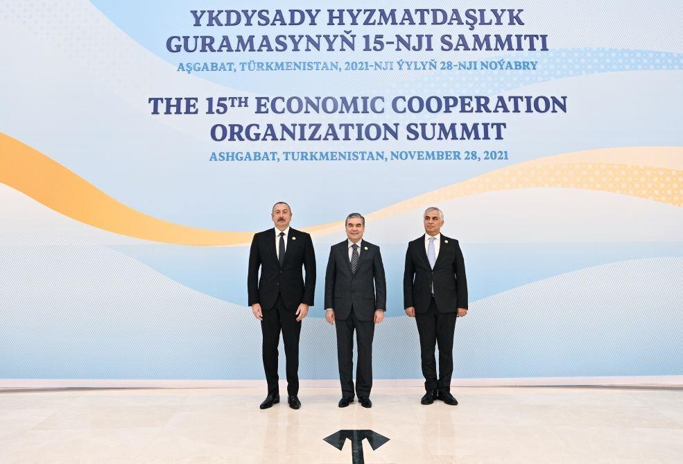 President Ilham Aliyev participating in 15th Summit of Heads of ECO member-states in Turkmenistan (PHOTO)