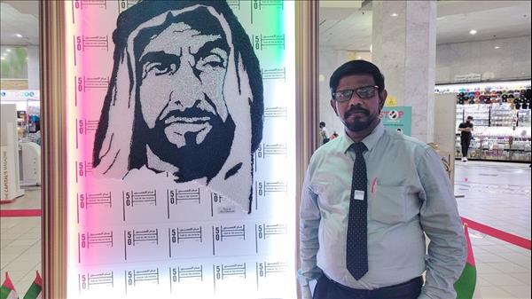 Look: UAE resident's portrait of Sheikh Zayed was created with 35,000 scarf pins