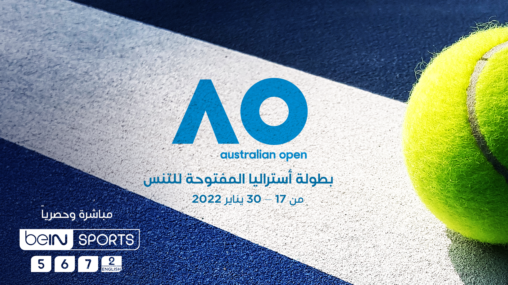 بطولة أستراليا المفتوحة للتنس 2022 مباشرة وحصرية على قنوات beIN SPORTS في منطقة الشرق الأوسط وشمال إفريقيا