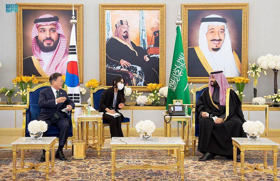 HRH Crown Receives President of Republic of Korea Upon his Arrival in Riyadh
