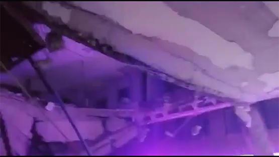 شاهد فيديو انهيار اسقف عمارة في عمان