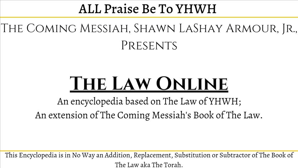 The Coming Messiah - The Law Online - EX 13:11-16 Firstborn Law
