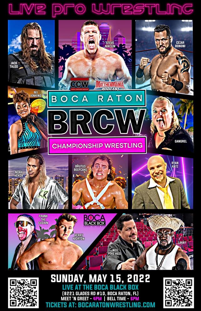 BOCA RATON CHAMPIONSHIP WRESTLING's Premier Event Features Stacked