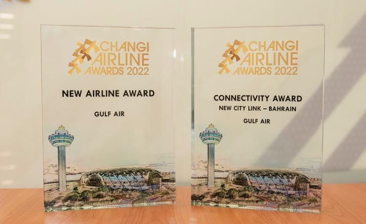 طيران الخليج تفوز بجائزتي الاتصال وخطوط الطيران الجديدة من مطار سنغافورة (شانغي)