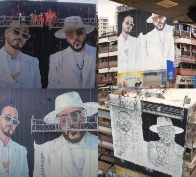 Street Artist Man Mauji, Wicked Bros Come Together To Create 50-Feet Graffiti Of Badshah's Hit 'Voodoo' 