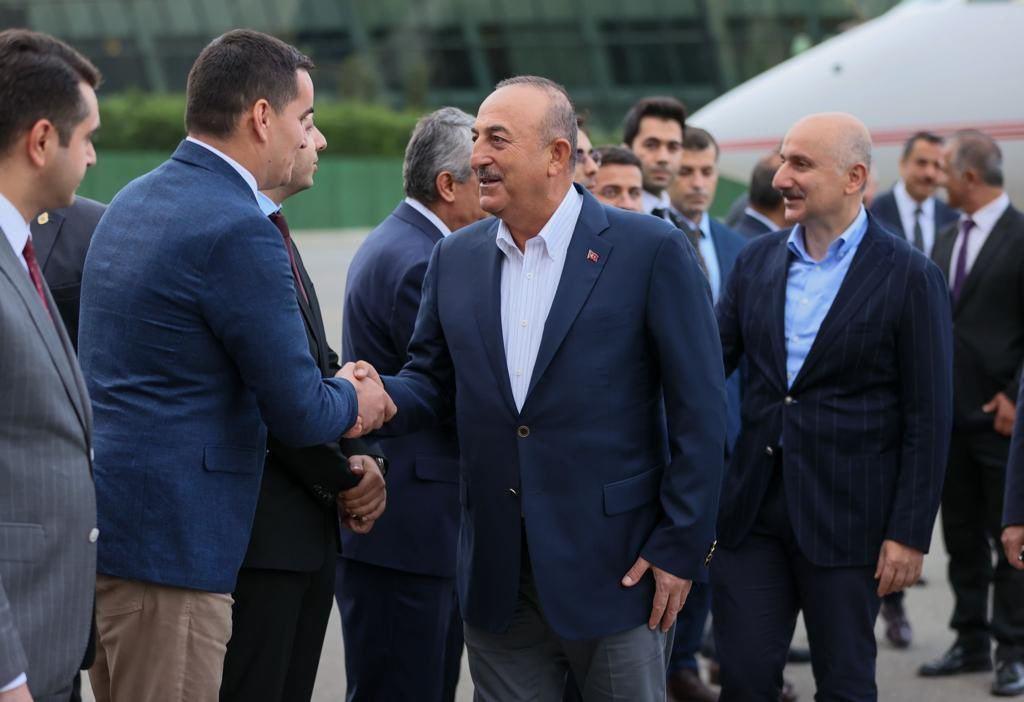 Turkish FM Arrives On Visit To Azerbaijan