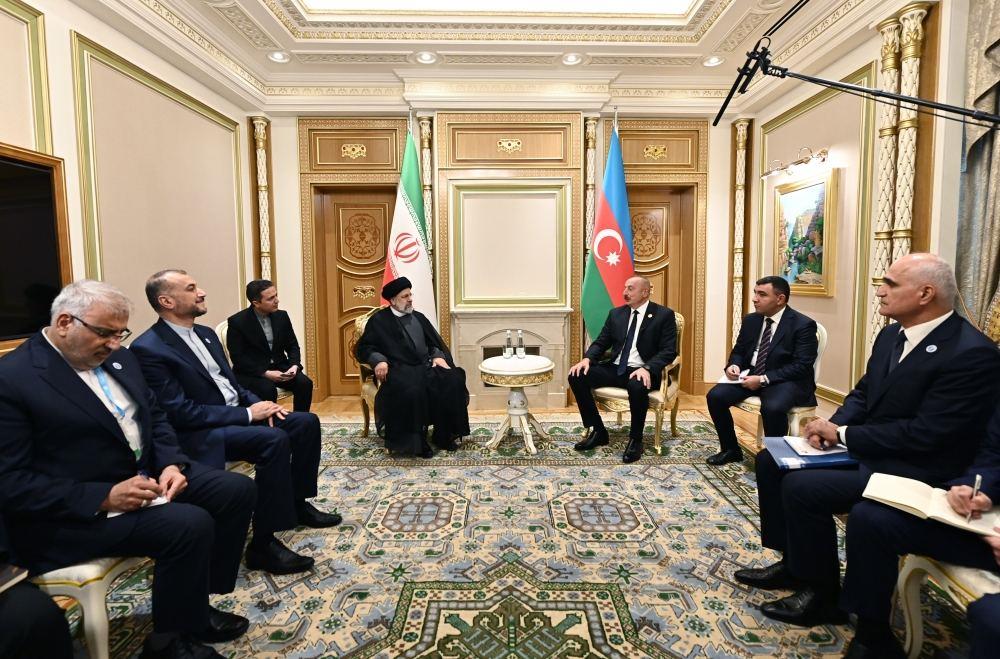 President Ilham Aliyev Meets With Iran's President Seyyed Ebrahim Raisi (PHOTO)
