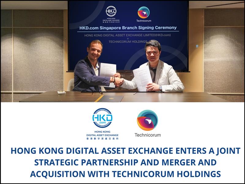 Hong Kong Digital Asset Exchange Limited (HKD.Com) Announces M And A With Technicorum Holdings, Creating Usd 100 Million Valuation Company In Singapore