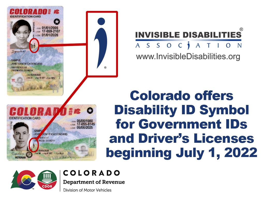 Voluntary Disability ID Symbol Now Available In Colorado For Driver's Licenses And State ID's