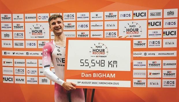 Britain's Bigham Sets World One-Hour Track Cycling Record