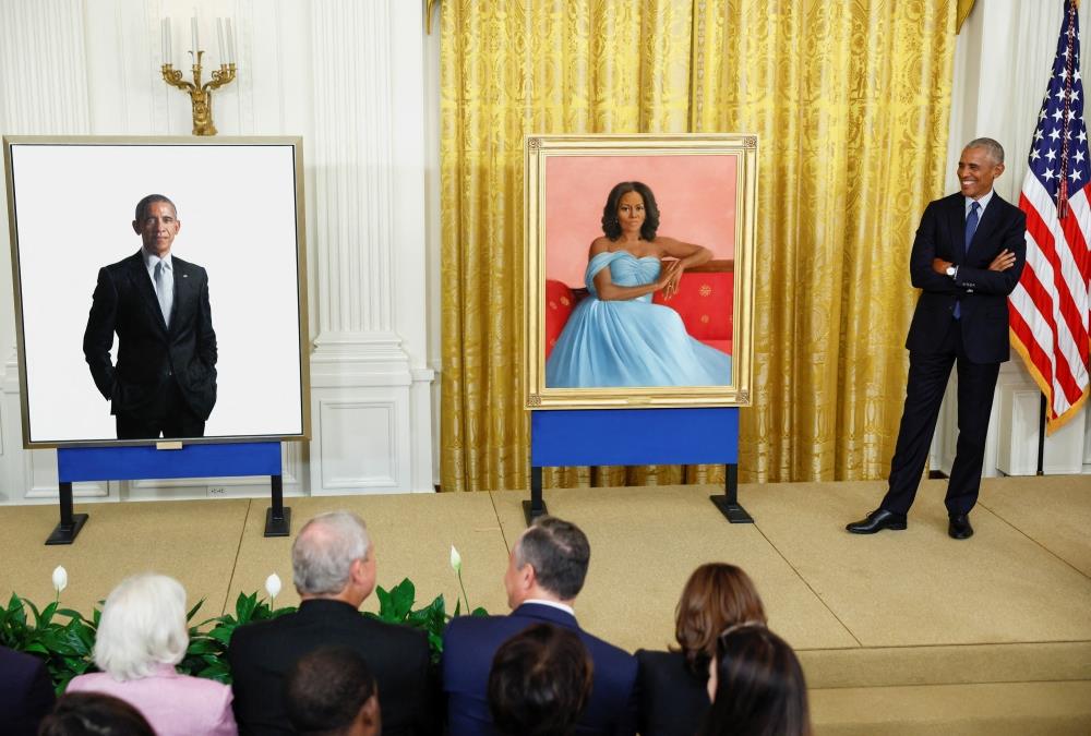 Barack And Michelle Obama Unveil Presidential Portraits At W ...