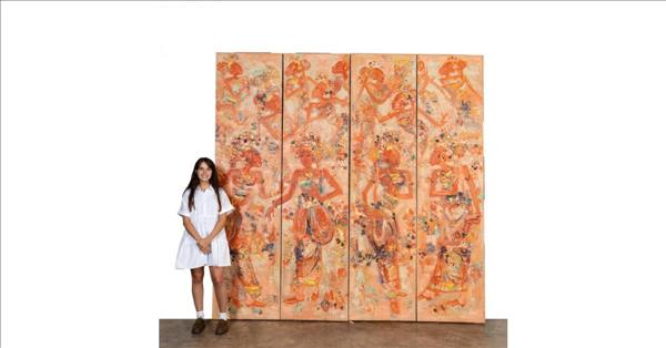 Monumental Four-Panel Oil Painting By Nyoman Gunarsa (Indonesian, 1944-2017) Brings $20,000 At Ahlers & Ogletree Auction