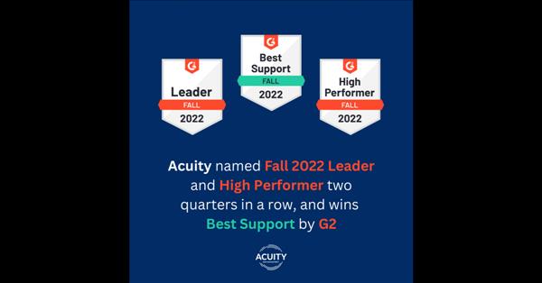 Acuity Named Fall 2022 Leader And High Performer, And Wins Best Support By G2