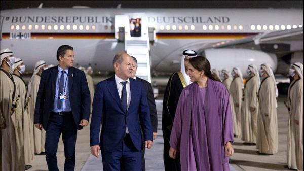 German Chancellor Olaf Scholz Arrives In UAE On Working Visit