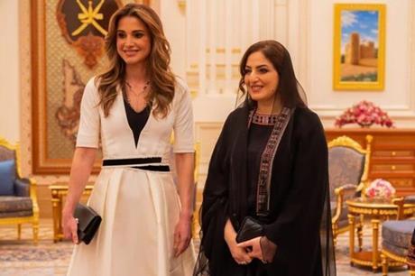 السيدة الجليلة حرم سلطان عُمان تلتقي الملكة رانيا العبدالله