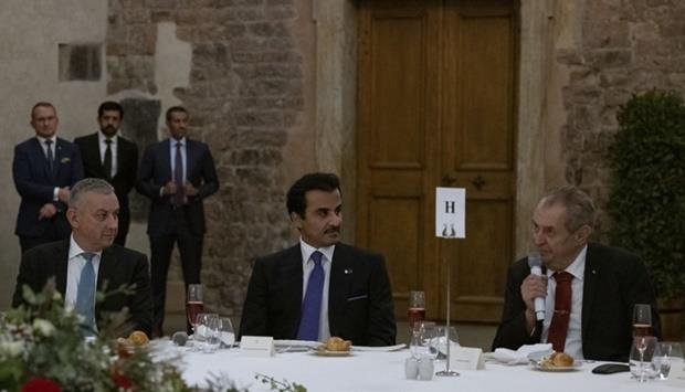 Amir Attends Dinner Banquet Held By Czech President
