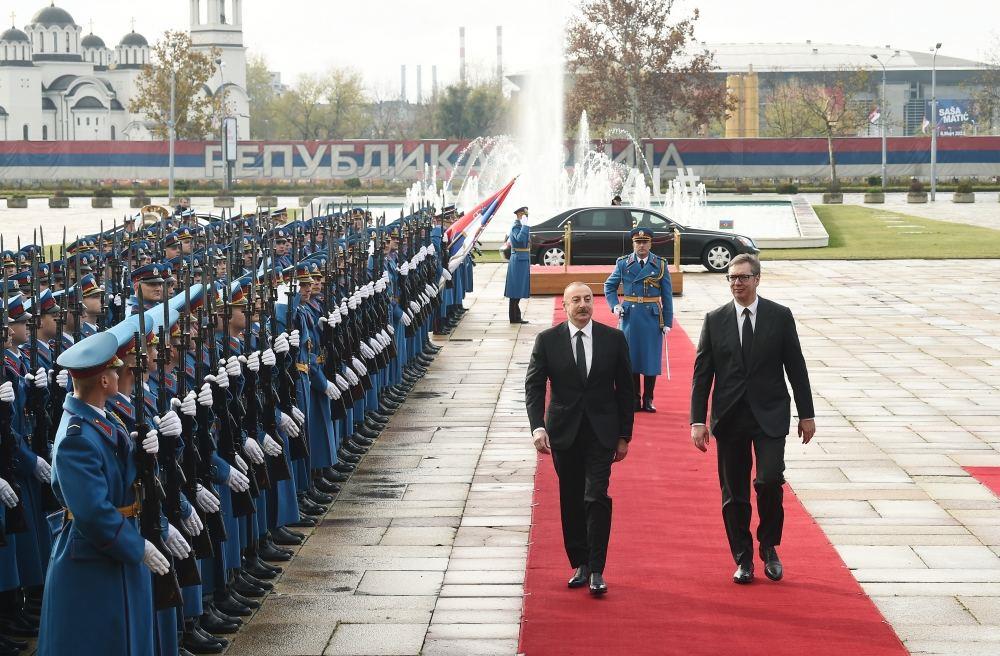 Official Welcome Ceremony Held For President Ilham Aliyev In Belgrade (PHOTO)