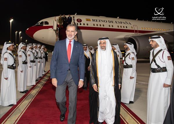 King Of Spain Arrives In Doha For The World Cup