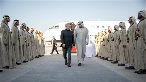 UAE President Receives Jordan King At Al Bateen Airport