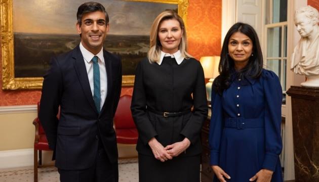 First Lady Meets With British Prime Minister And His Wife