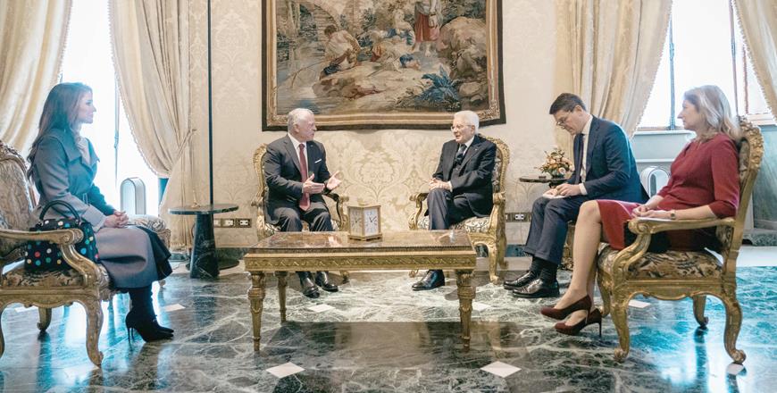King Meets Italian President In Rome