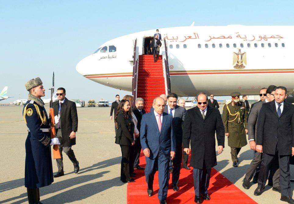 Egyptian President Abdul Fattah Al-Sisi Arrives In Azerbaijan
