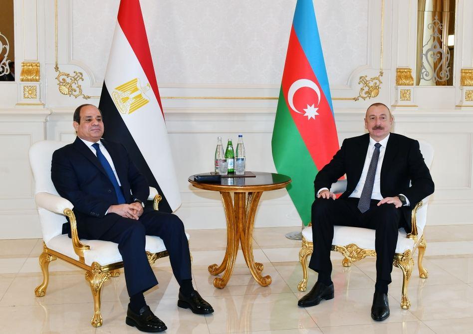 Presidents Of Azerbaijan, Egypt Hold One-On-One Meeting (PHOTO)