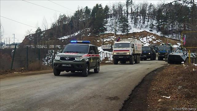Six Supply Vehicles Of Russian Peacekeepers Pass Freely Along Azerbaijan's Lachin-Khankendi Road