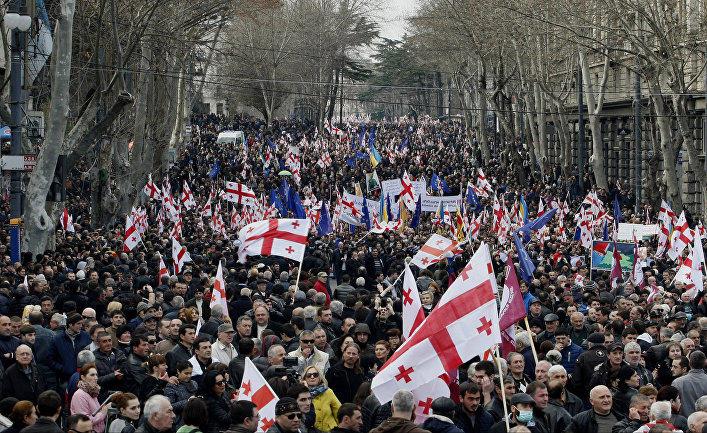 Rally Against Compulsory Military Service Takes Place In Georgia's Tbilisi