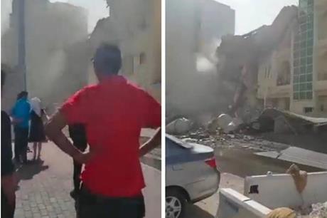 شاهد انهيار مبنى مكون من 4 طوابق في الدوحة